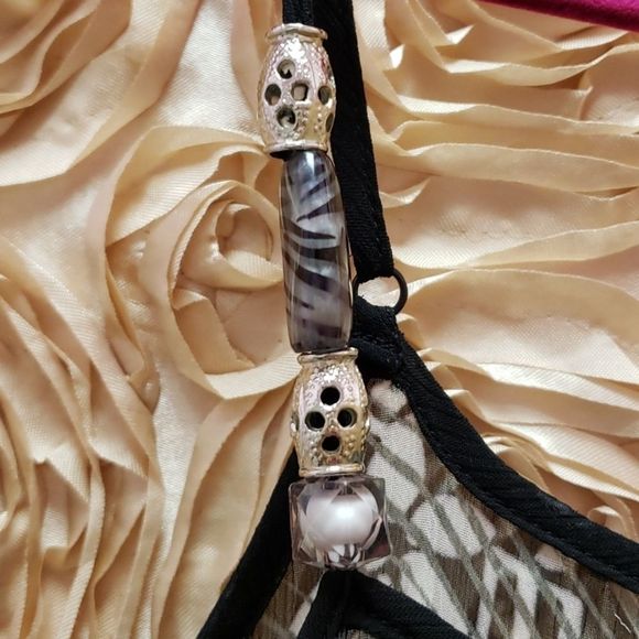 2/$60😆LAPIS Black & White Blouse Top NWOT Size L - Picture 6 of 13